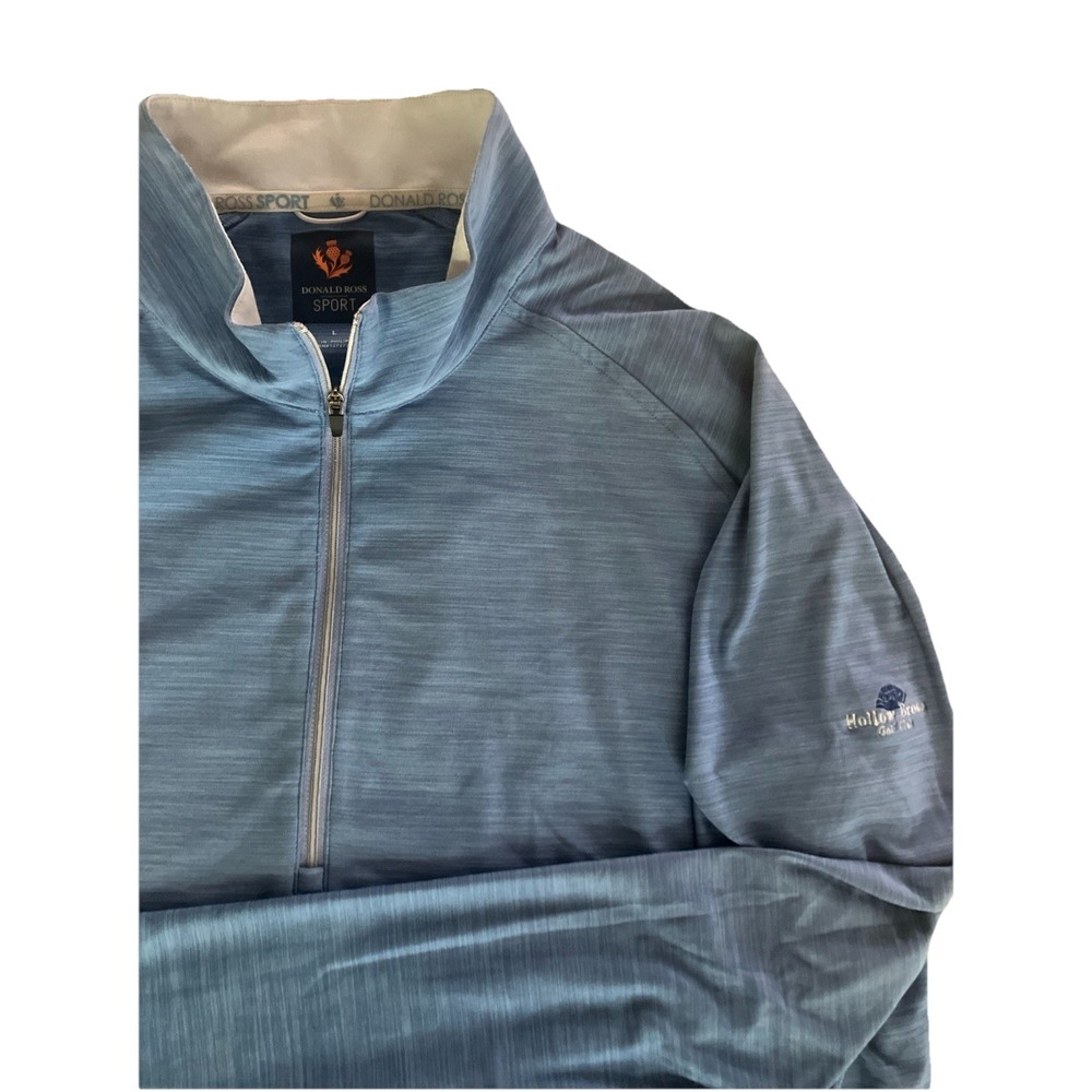 Donald Ross Quarter Zip Pullover Blue Embroidered Hollow Brook Golf Club